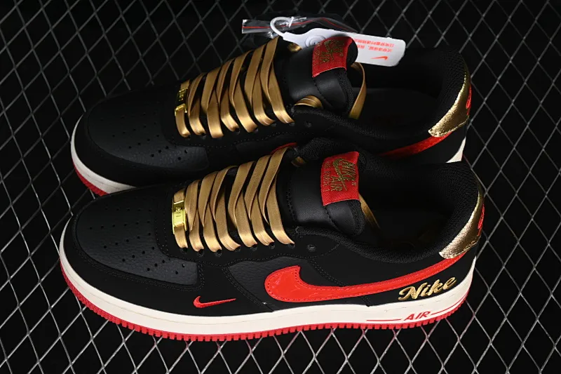 All Categories Nk Air Force 1 Air Force Series Nk Air Force 1 Low Air Force Low Nike Air Force 1'07 Low Black Gold Red Flame Air Force One Low Casual Shoes NH0601-528